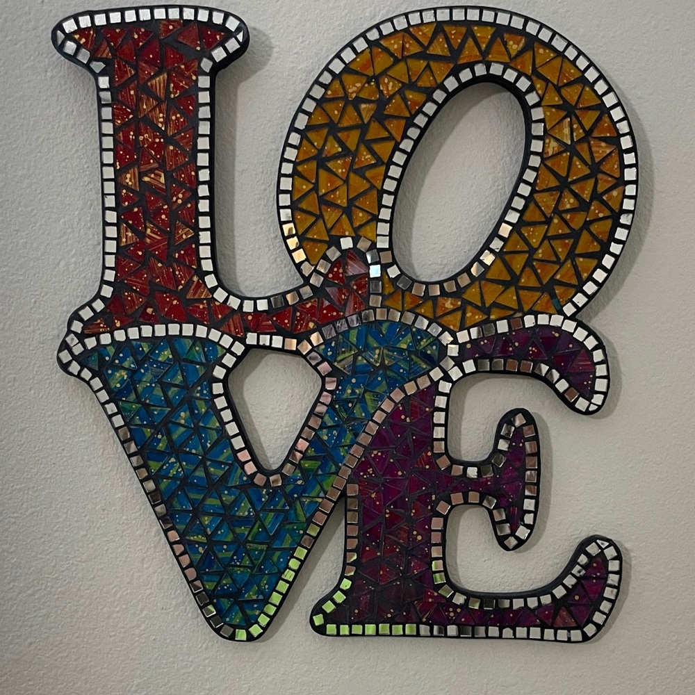 Colorful Mosaic LOVE Wall Decor